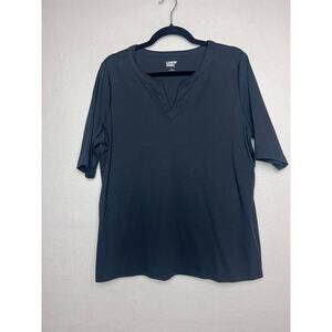 Lands' End Women's Short Sleeve Top Size Large Oeko-Tex Black